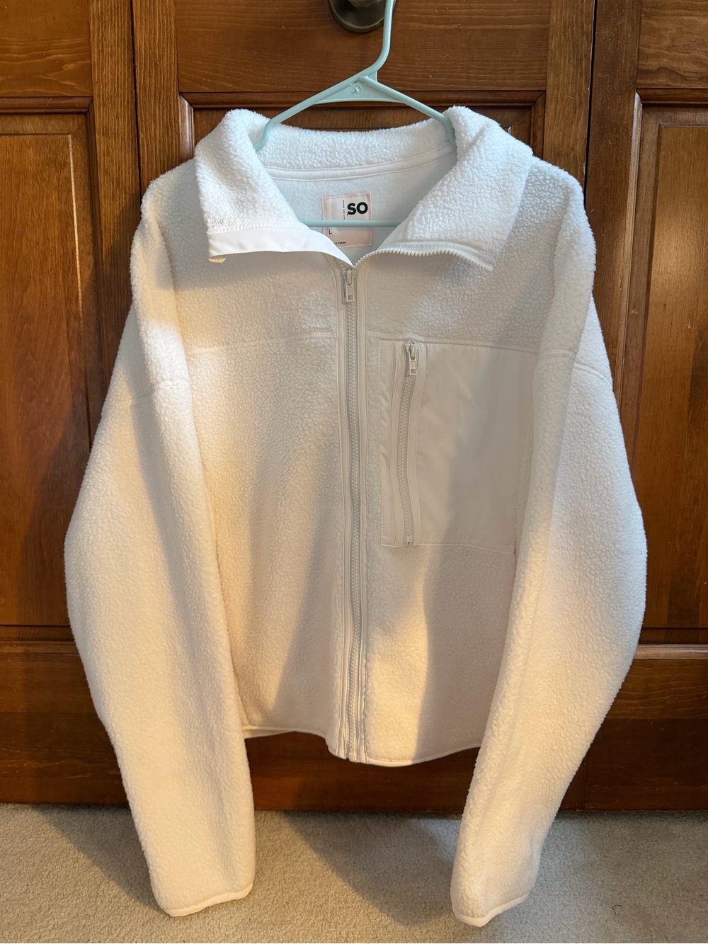 Never Worn Women’s SO Off-White Sherpa Zip-Up Jacket